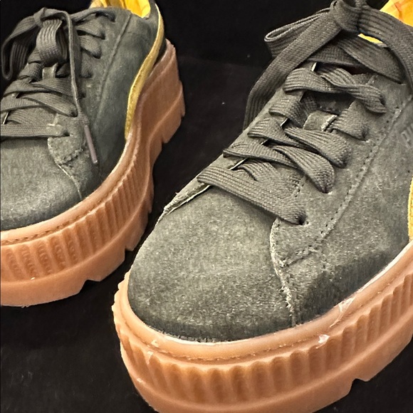 Rihanna Puma  Women's Platform Sneakers - Green and Yellow - Picture 9 of 9